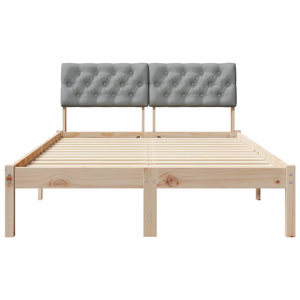 Bedframe Bruin en lichtgrijs 120 x 190 cm Massief grenenhout is nu te koop bij PeponiXL, paradijselijk wonen!
