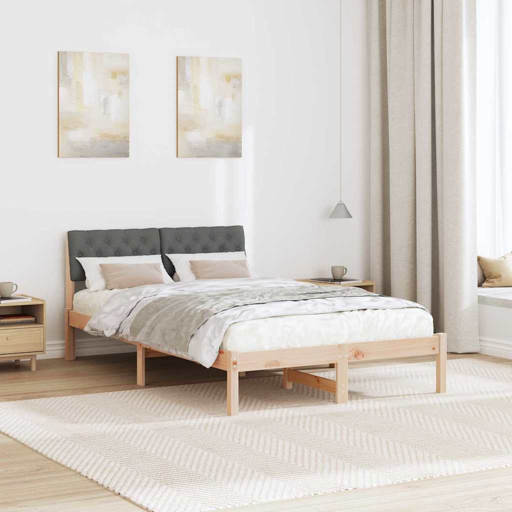 Bedframe Bruin en donkergrijs 120 x 190 cm Massief grenenhout is nu te koop bij PeponiXL, paradijselijk wonen!