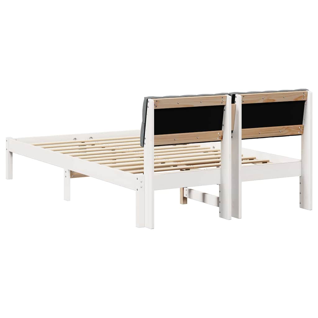 Bedframe Wit en lichtgrijs 120 x 190 cm Massief grenenhout is nu te koop bij PeponiXL, paradijselijk wonen!