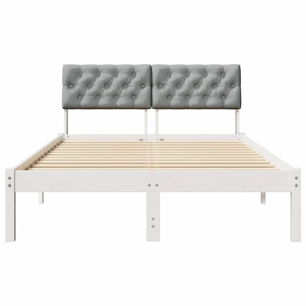 Bedframe Wit en lichtgrijs 120 x 190 cm Massief grenenhout is nu te koop bij PeponiXL, paradijselijk wonen!