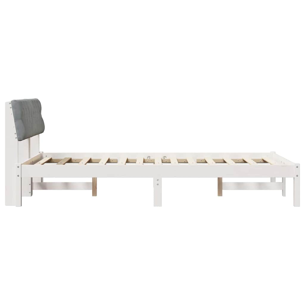 Bedframe Wit en lichtgrijs 120 x 190 cm Massief grenenhout is nu te koop bij PeponiXL, paradijselijk wonen!