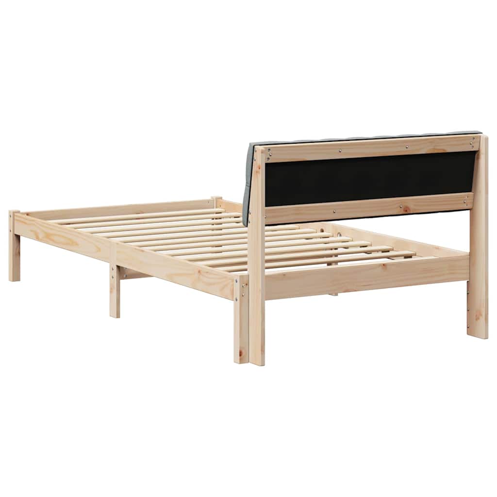 Bedframe Bruin en lichtgrijs 100 x 200 cm Massief grenenhout is nu te koop bij PeponiXL, paradijselijk wonen!