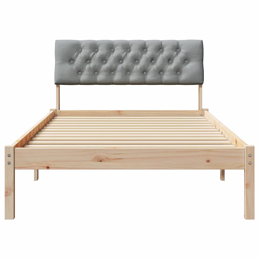 Bedframe Bruin en lichtgrijs 100 x 200 cm Massief grenenhout is nu te koop bij PeponiXL, paradijselijk wonen!