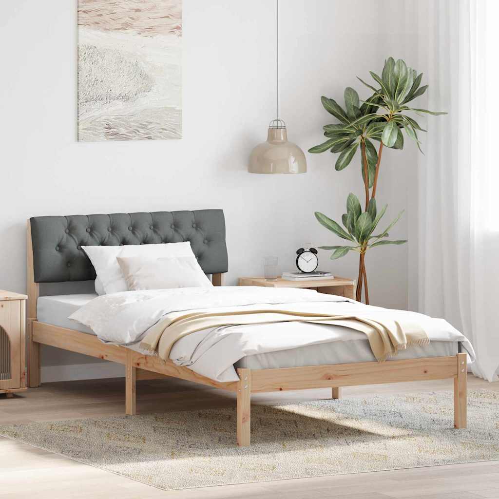 Bedframe Bruin en donkergrijs 100 x 200 cm Massief grenenhout is nu te koop bij PeponiXL, paradijselijk wonen!