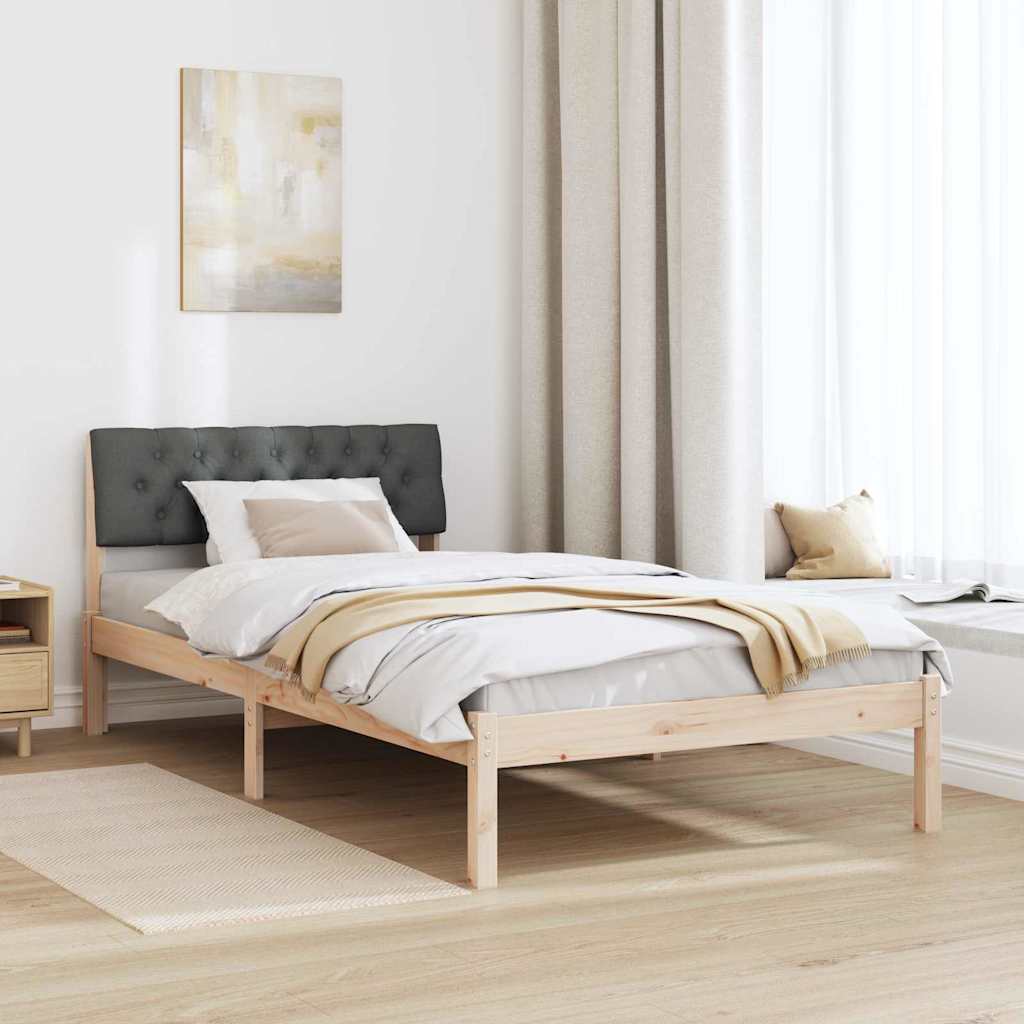 Bedframe Bruin en donkergrijs 100 x 200 cm Massief grenenhout is nu te koop bij PeponiXL, paradijselijk wonen!