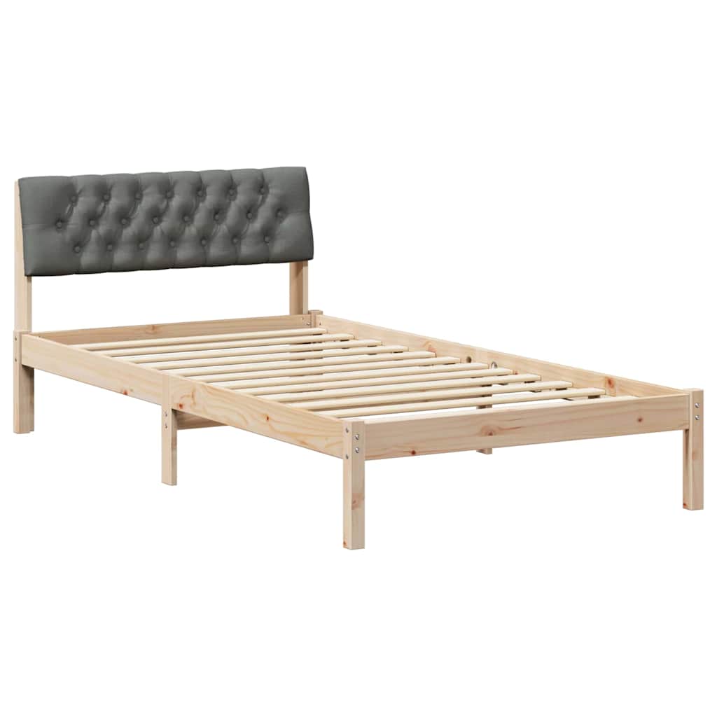 Bedframe Bruin en donkergrijs 100 x 200 cm Massief grenenhout is nu te koop bij PeponiXL, paradijselijk wonen!