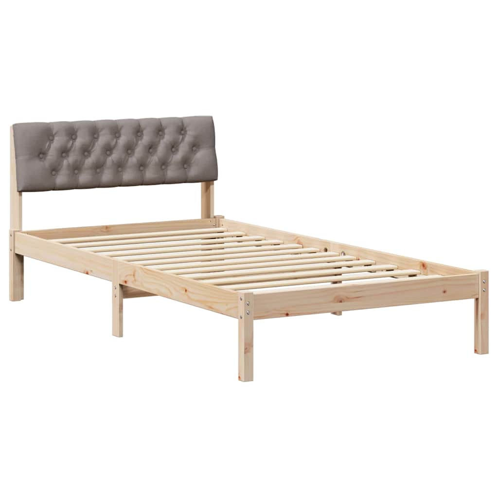 Bedframe Bruin en taupe 100 x 200 cm Massief grenenhout is nu te koop bij PeponiXL, paradijselijk wonen!