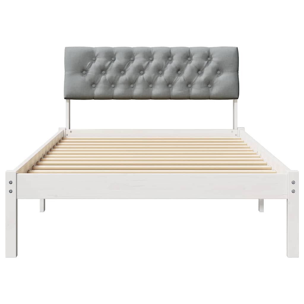 Bedframe Wit en lichtgrijs 100 x 200 cm Massief grenenhout is nu te koop bij PeponiXL, paradijselijk wonen!