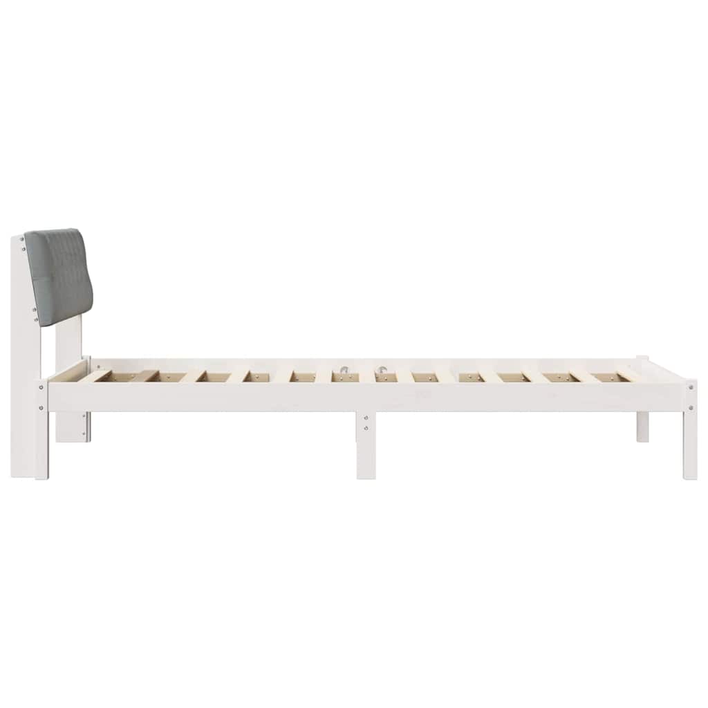 Bedframe Wit en lichtgrijs 100 x 200 cm Massief grenenhout is nu te koop bij PeponiXL, paradijselijk wonen!
