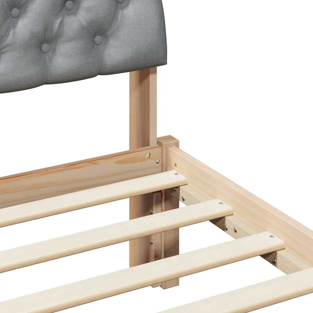 Bedframe Bruin en lichtgrijs 90 x 200 cm Massief grenenhout is nu te koop bij PeponiXL, paradijselijk wonen!