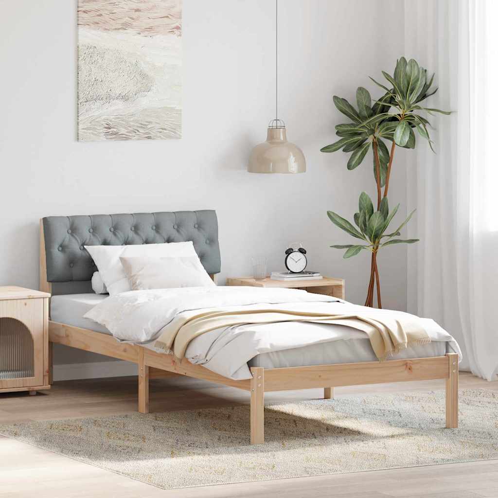 Bedframe Bruin en lichtgrijs 90 x 200 cm Massief grenenhout is nu te koop bij PeponiXL, paradijselijk wonen!