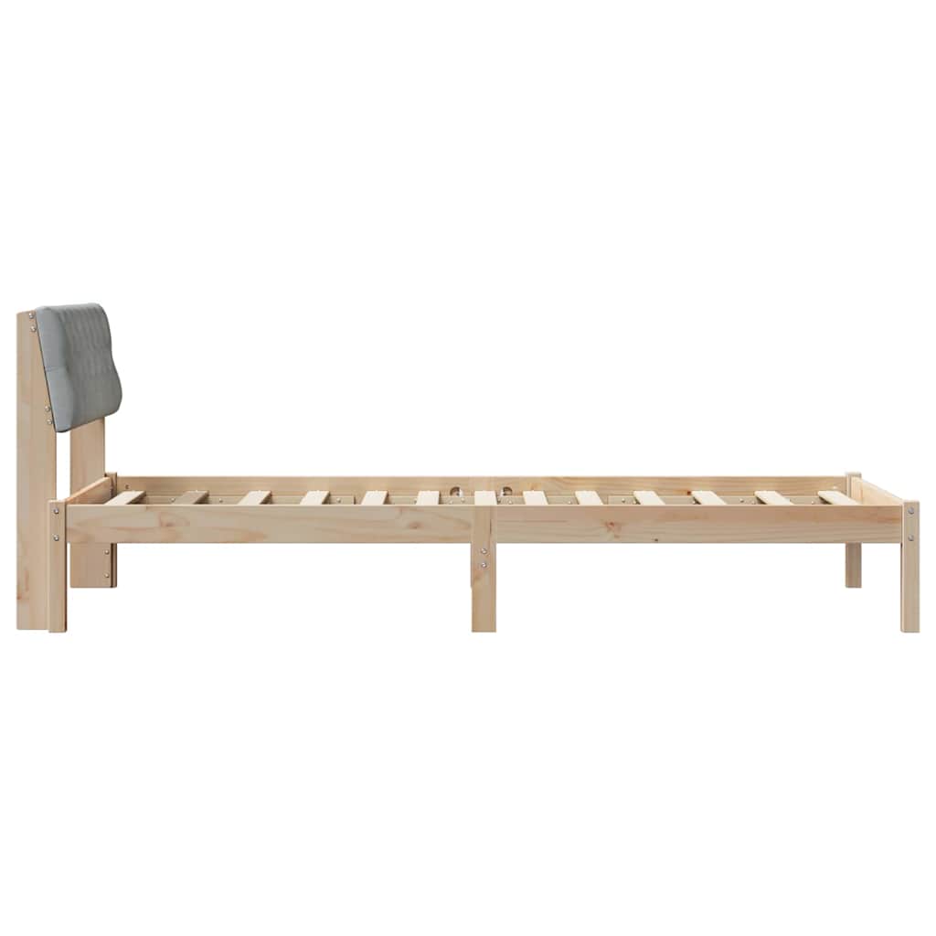 Bedframe Bruin en lichtgrijs 90 x 200 cm Massief grenenhout is nu te koop bij PeponiXL, paradijselijk wonen!