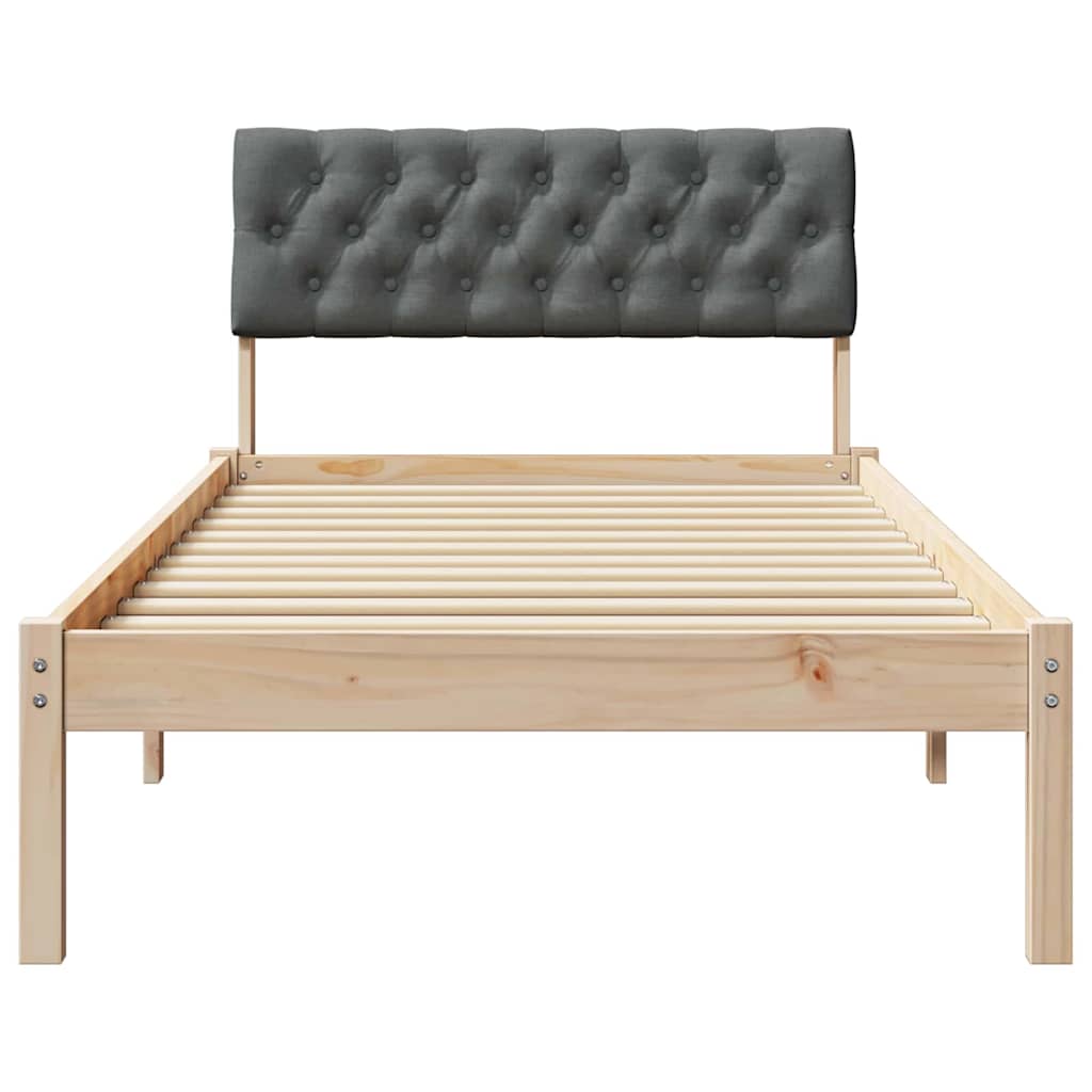 Bedframe Bruin en donkergrijs 90 x 200 cm Massief grenenhout is nu te koop bij PeponiXL, paradijselijk wonen!