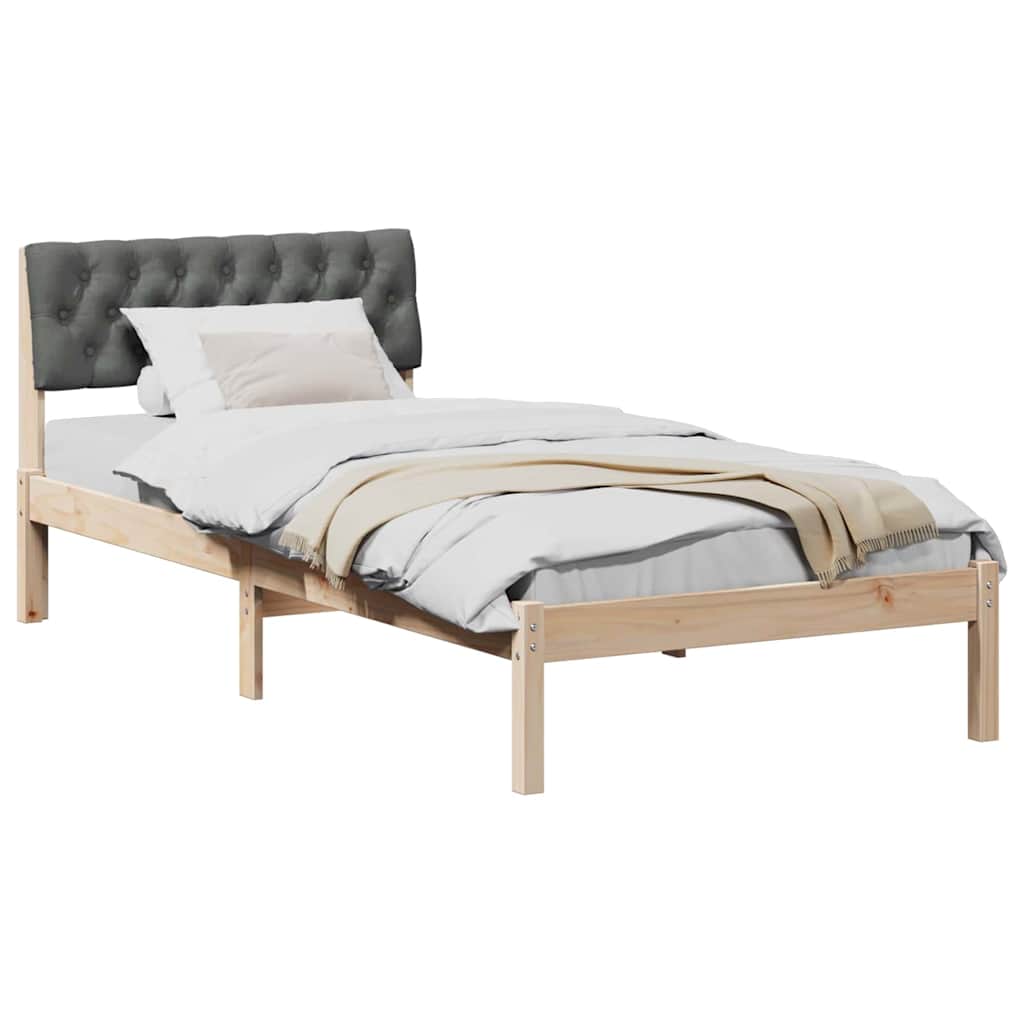 Bedframe Bruin en donkergrijs 90 x 200 cm Massief grenenhout is nu te koop bij PeponiXL, paradijselijk wonen!