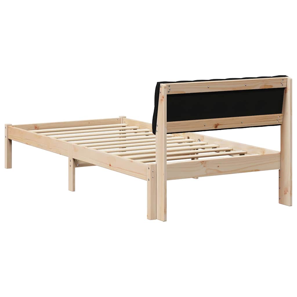 Bedframe Bruin en zwart 90 x 200 cm Massief grenenhout is nu te koop bij PeponiXL, paradijselijk wonen!