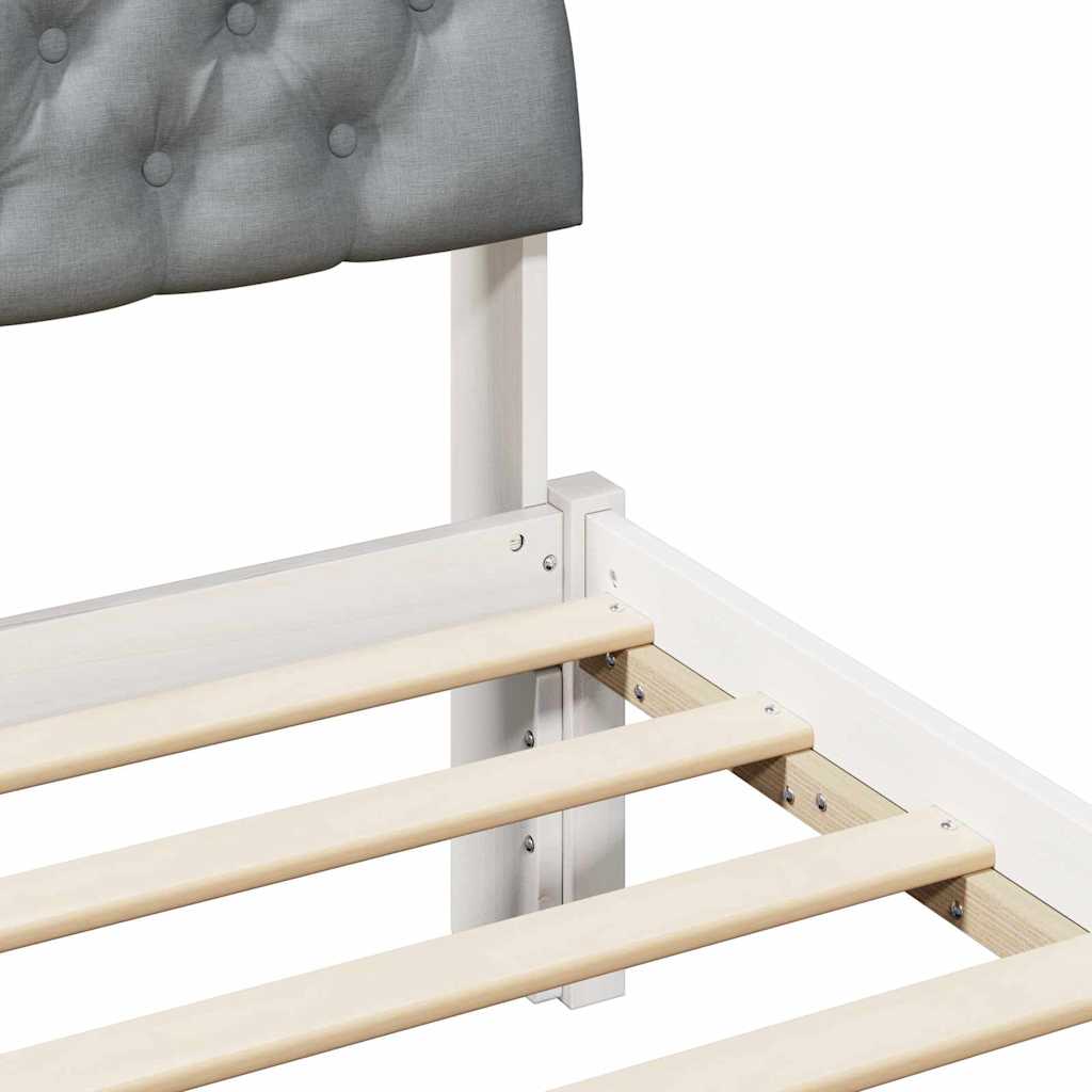 Bedframe Wit en lichtgrijs 90 x 200 cm Massief grenenhout is nu te koop bij PeponiXL, paradijselijk wonen!