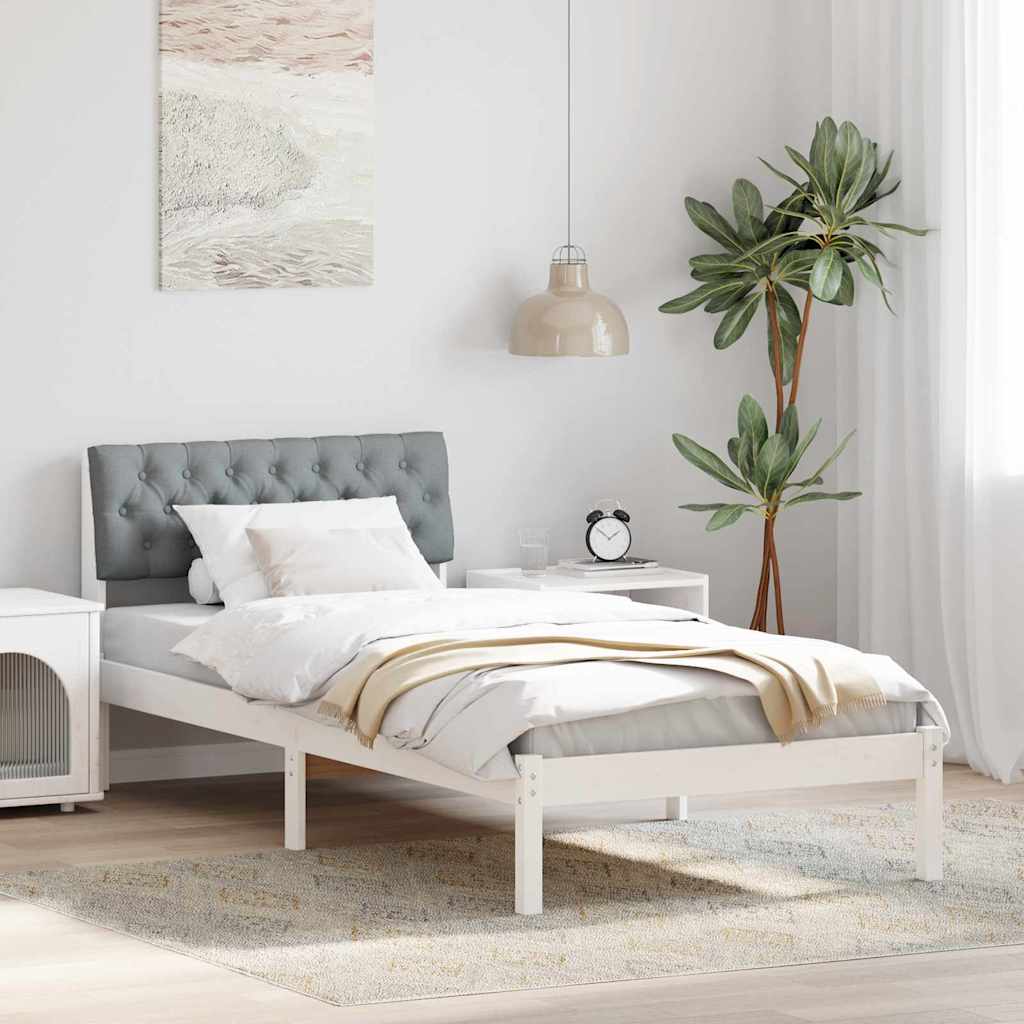 Bedframe Wit en lichtgrijs 90 x 200 cm Massief grenenhout is nu te koop bij PeponiXL, paradijselijk wonen!