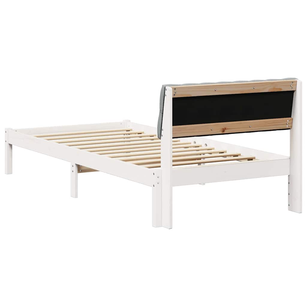 Bedframe Wit en lichtgrijs 90 x 200 cm Massief grenenhout is nu te koop bij PeponiXL, paradijselijk wonen!