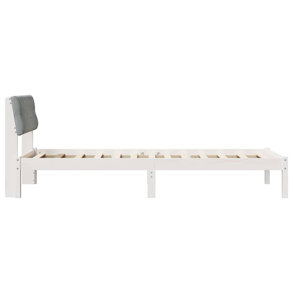 Bedframe Wit en lichtgrijs 90 x 200 cm Massief grenenhout is nu te koop bij PeponiXL, paradijselijk wonen!