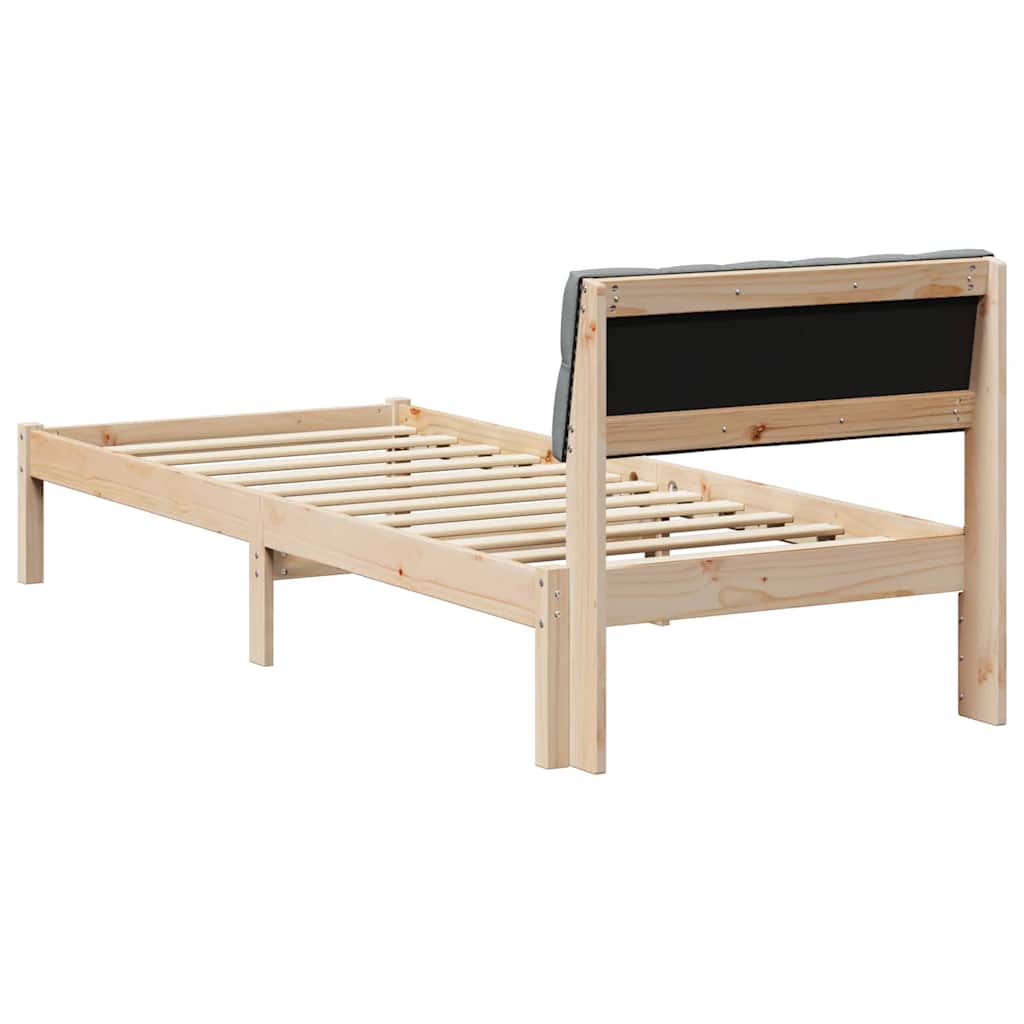Bedframe Bruin en lichtgrijs 80 x 200 cm Massief grenenhout is nu te koop bij PeponiXL, paradijselijk wonen!