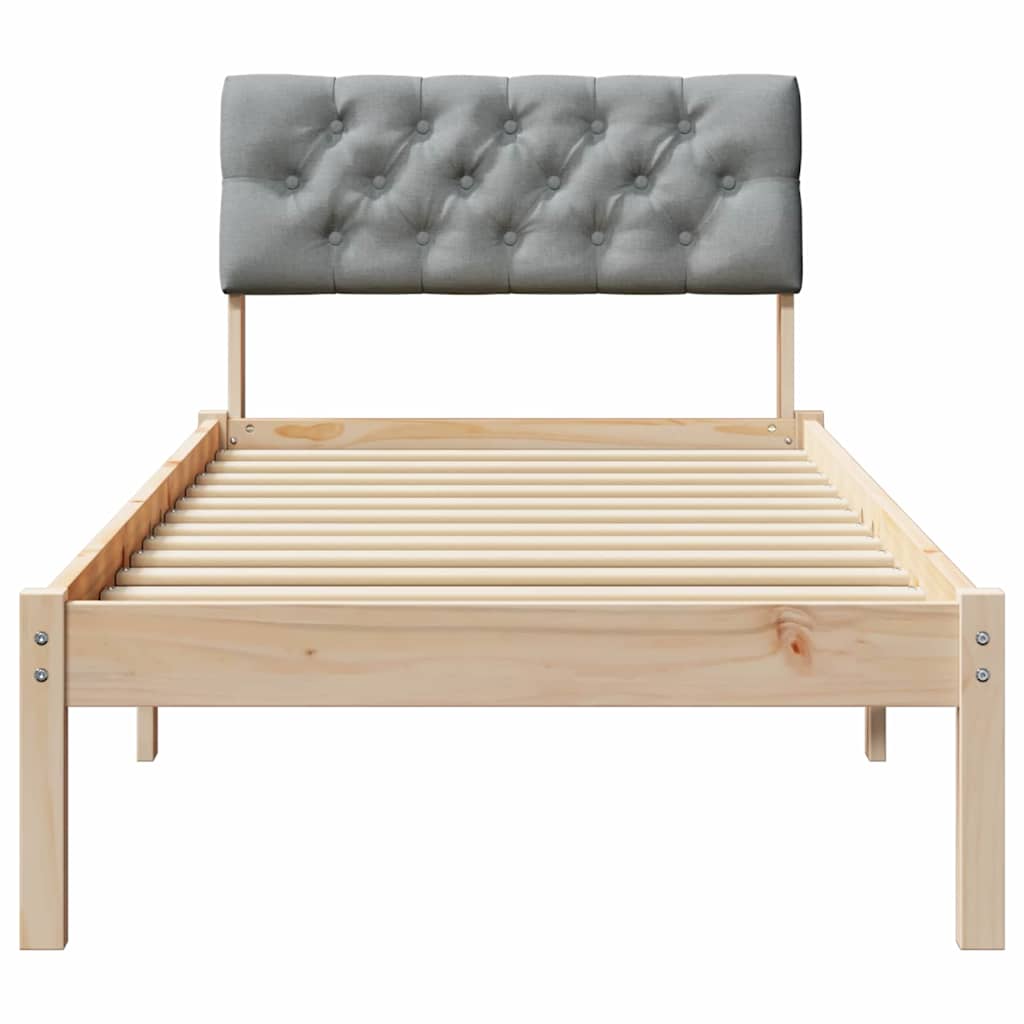 Bedframe Bruin en lichtgrijs 80 x 200 cm Massief grenenhout is nu te koop bij PeponiXL, paradijselijk wonen!