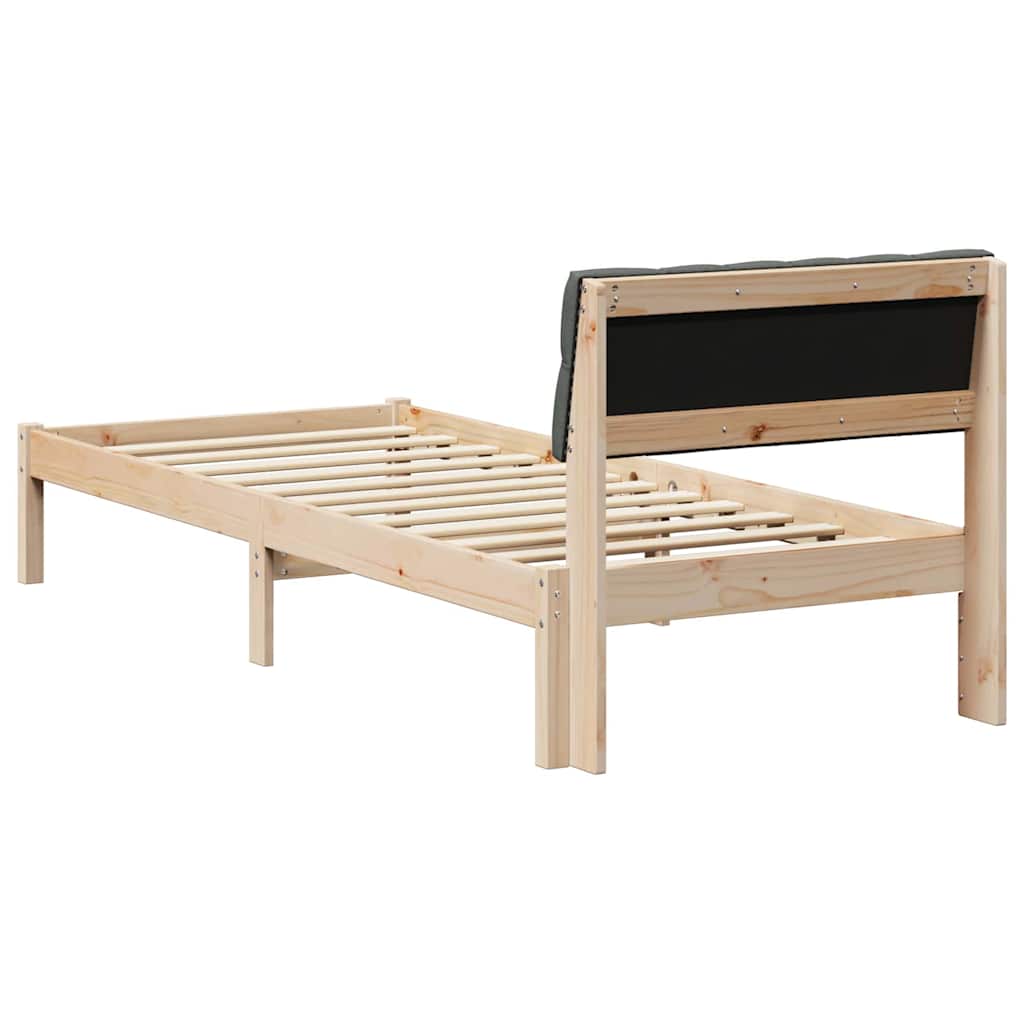 Bedframe Bruin en donkergrijs 80 x 200 cm Massief grenenhout is nu te koop bij PeponiXL, paradijselijk wonen!