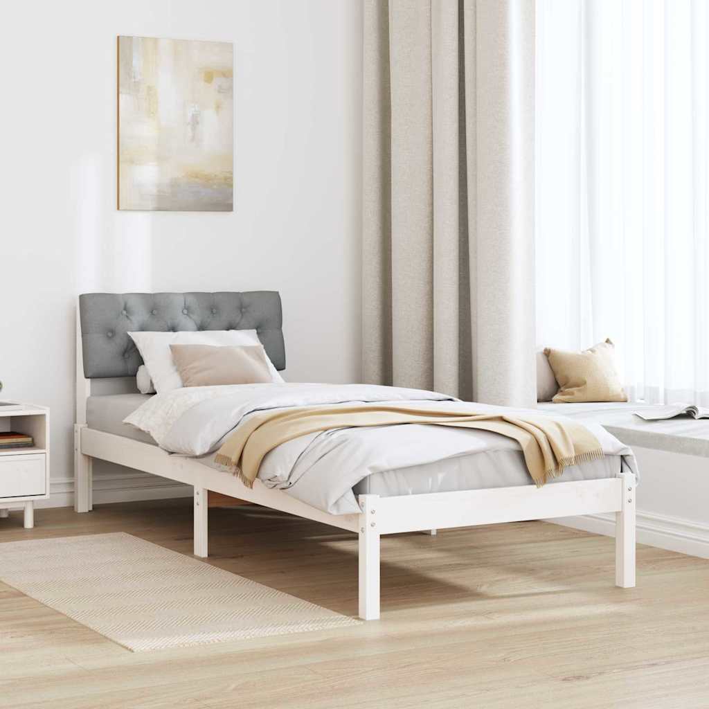 Bedframe Wit en lichtgrijs 80 x 200 cm Massief grenenhout is nu te koop bij PeponiXL, paradijselijk wonen!
