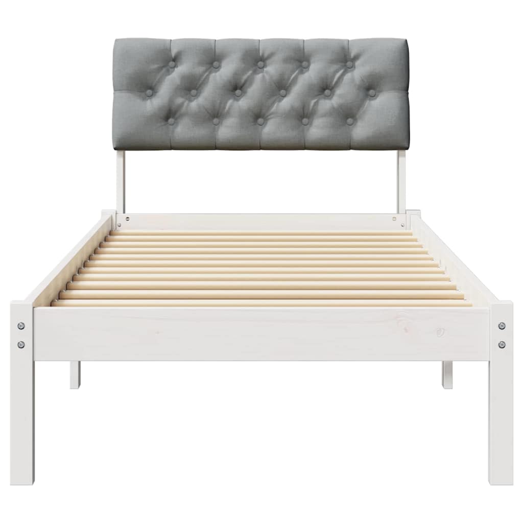 Bedframe Wit en lichtgrijs 80 x 200 cm Massief grenenhout is nu te koop bij PeponiXL, paradijselijk wonen!
