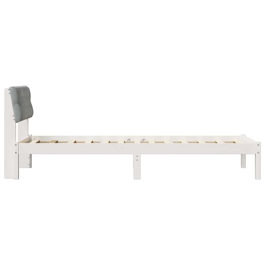 Bedframe Wit en lichtgrijs 80 x 200 cm Massief grenenhout is nu te koop bij PeponiXL, paradijselijk wonen!