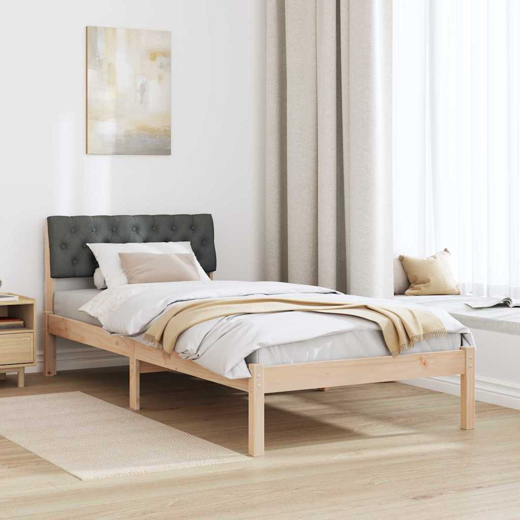 Bedframe Bruin en donkergrijs 90 x 190 cm Massief grenenhout is nu te koop bij PeponiXL, paradijselijk wonen!