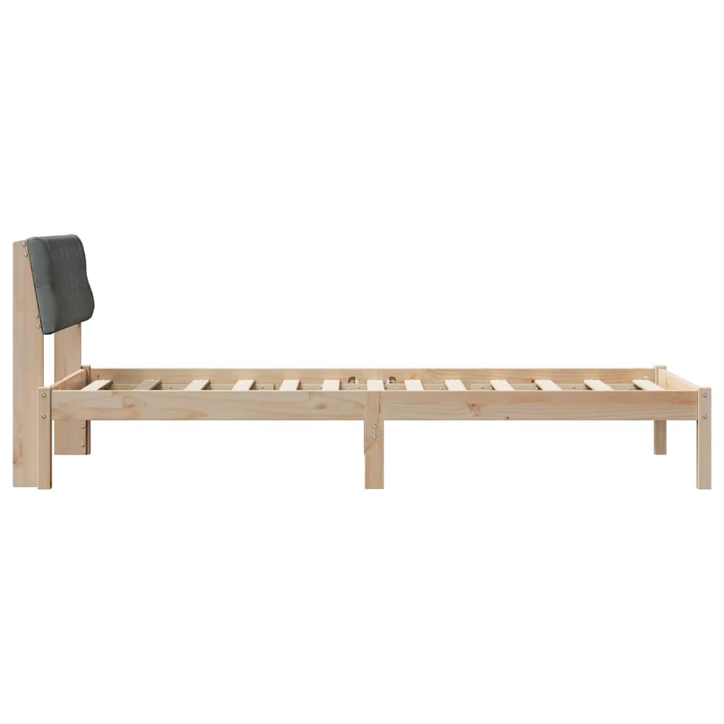 Bedframe Bruin en donkergrijs 90 x 190 cm Massief grenenhout is nu te koop bij PeponiXL, paradijselijk wonen!