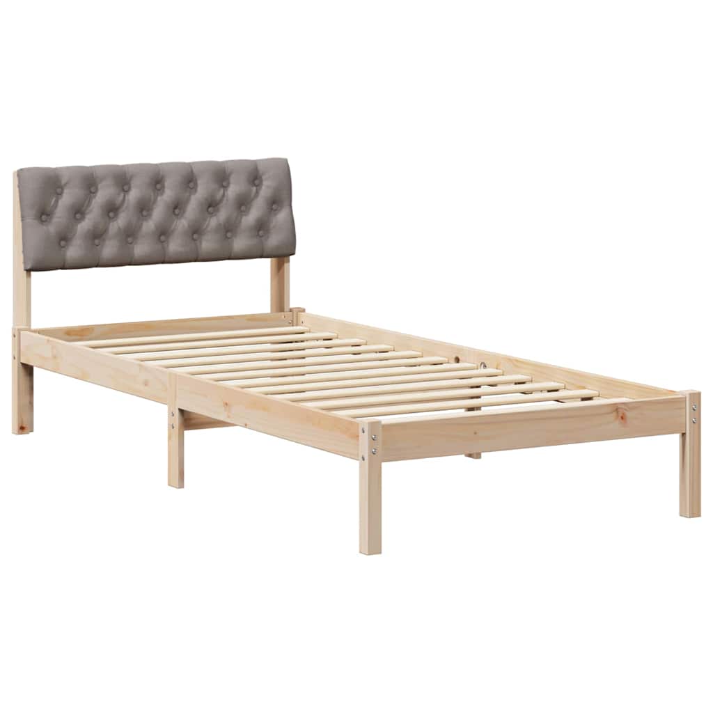 Bedframe Bruin en taupe 90 x 190 cm Massief grenenhout is nu te koop bij PeponiXL, paradijselijk wonen!