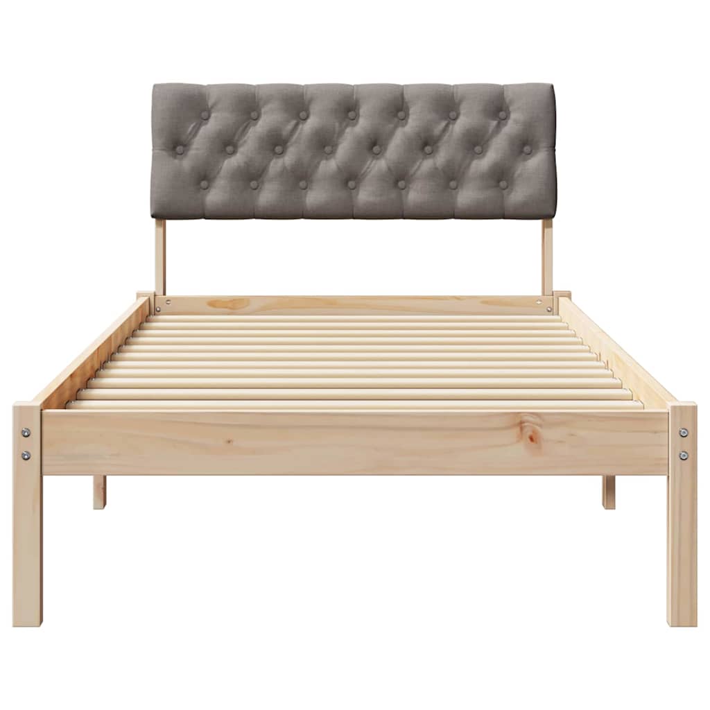 Bedframe Bruin en taupe 90 x 190 cm Massief grenenhout is nu te koop bij PeponiXL, paradijselijk wonen!