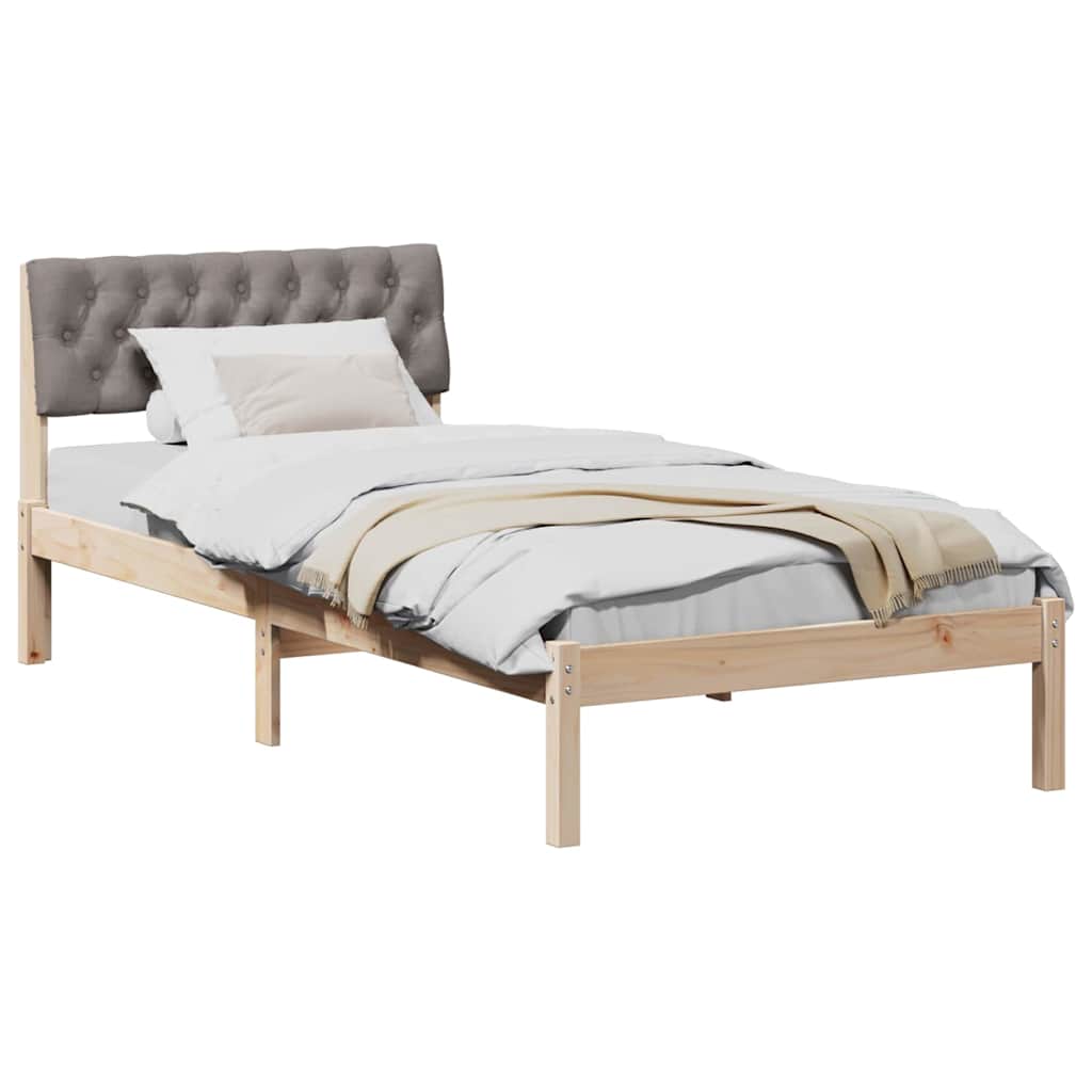 Bedframe Bruin en taupe 90 x 190 cm Massief grenenhout is nu te koop bij PeponiXL, paradijselijk wonen!