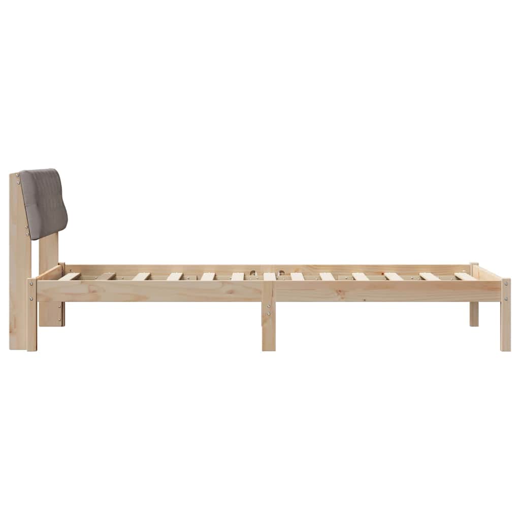 Bedframe Bruin en taupe 90 x 190 cm Massief grenenhout is nu te koop bij PeponiXL, paradijselijk wonen!