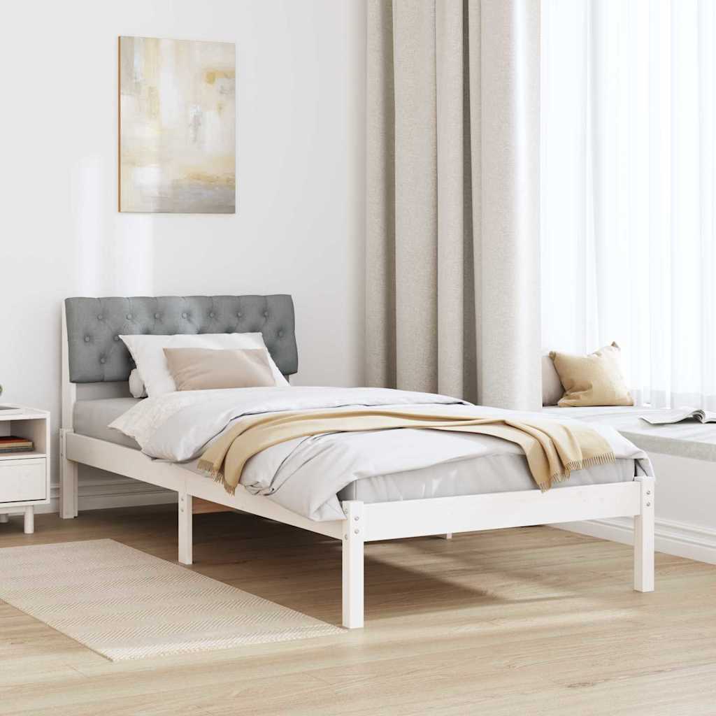 Bedframe Wit en lichtgrijs 90 x 190 cm Massief grenenhout is nu te koop bij PeponiXL, paradijselijk wonen!