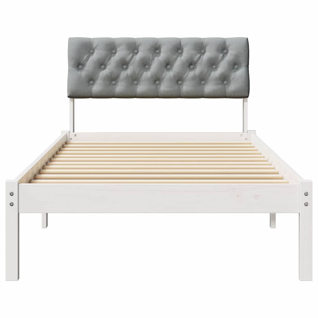 Bedframe Wit en lichtgrijs 90 x 190 cm Massief grenenhout is nu te koop bij PeponiXL, paradijselijk wonen!