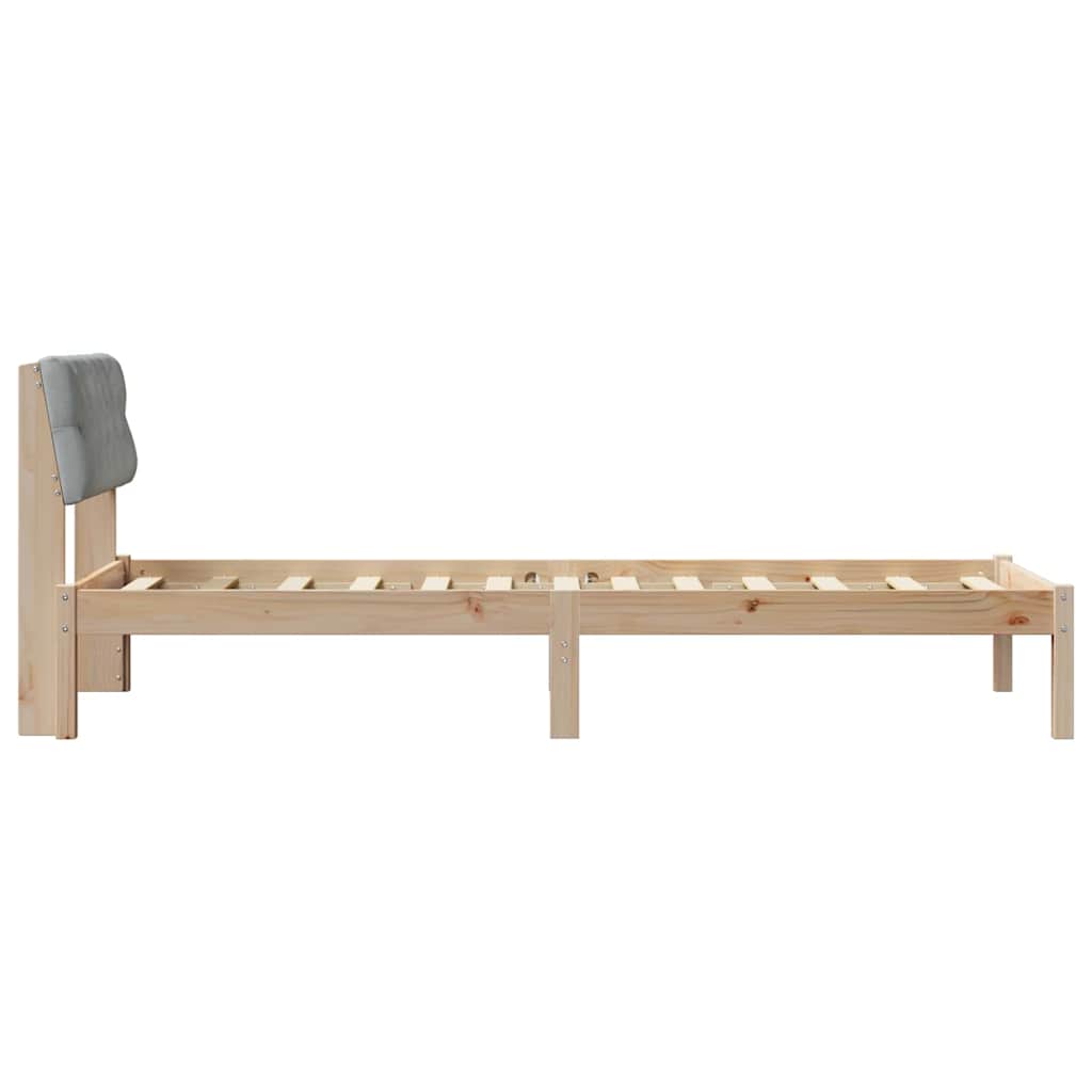 Bedframe Bruin en lichtgrijs 75 x 190 cm Massief grenenhout is nu te koop bij PeponiXL, paradijselijk wonen!