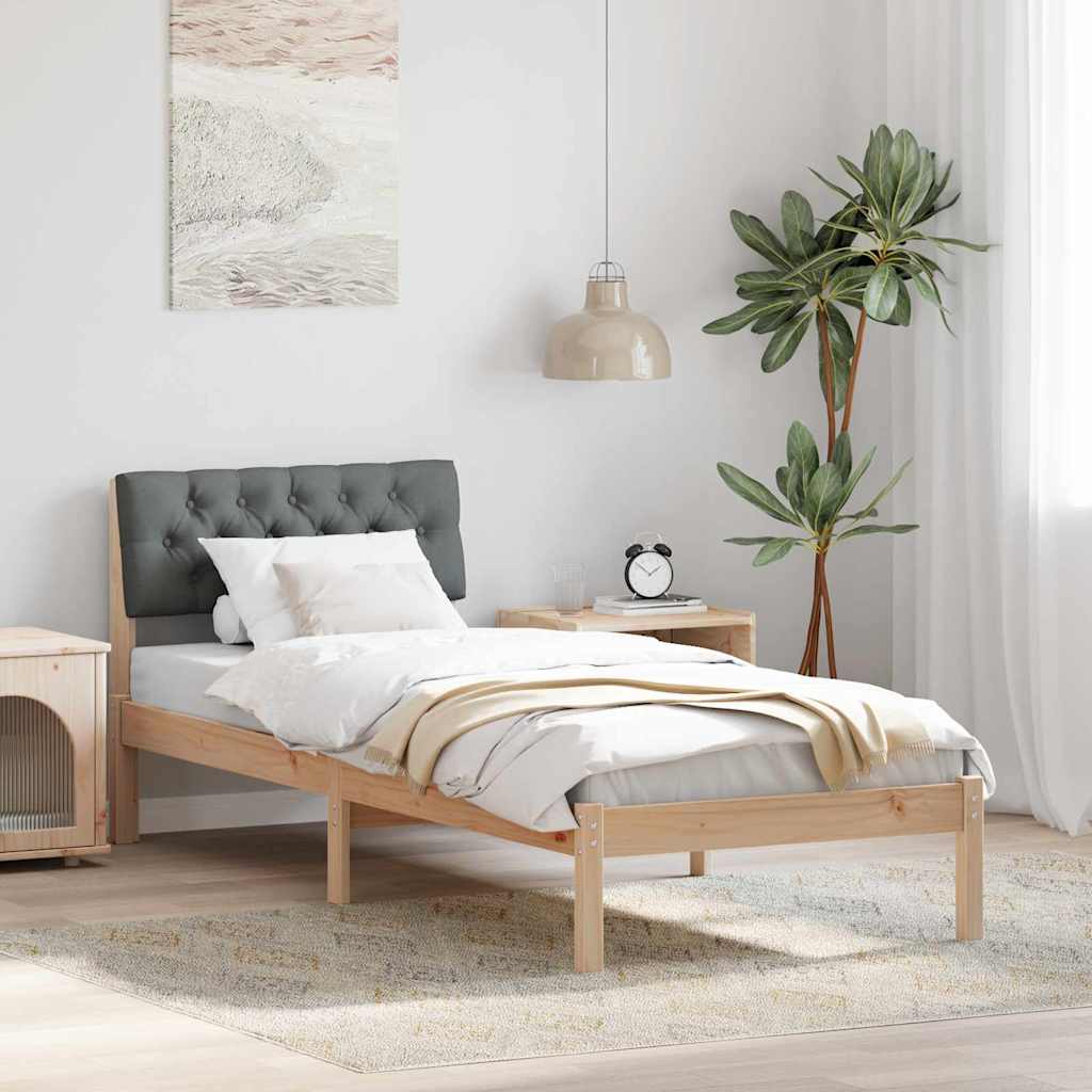 Bedframe Bruin en donkergrijs 75 x 190 cm Massief grenenhout is nu te koop bij PeponiXL, paradijselijk wonen!