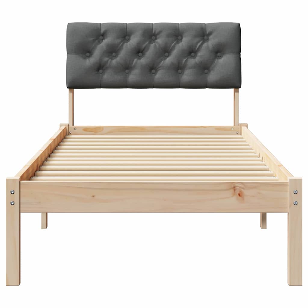 Bedframe Bruin en donkergrijs 75 x 190 cm Massief grenenhout is nu te koop bij PeponiXL, paradijselijk wonen!