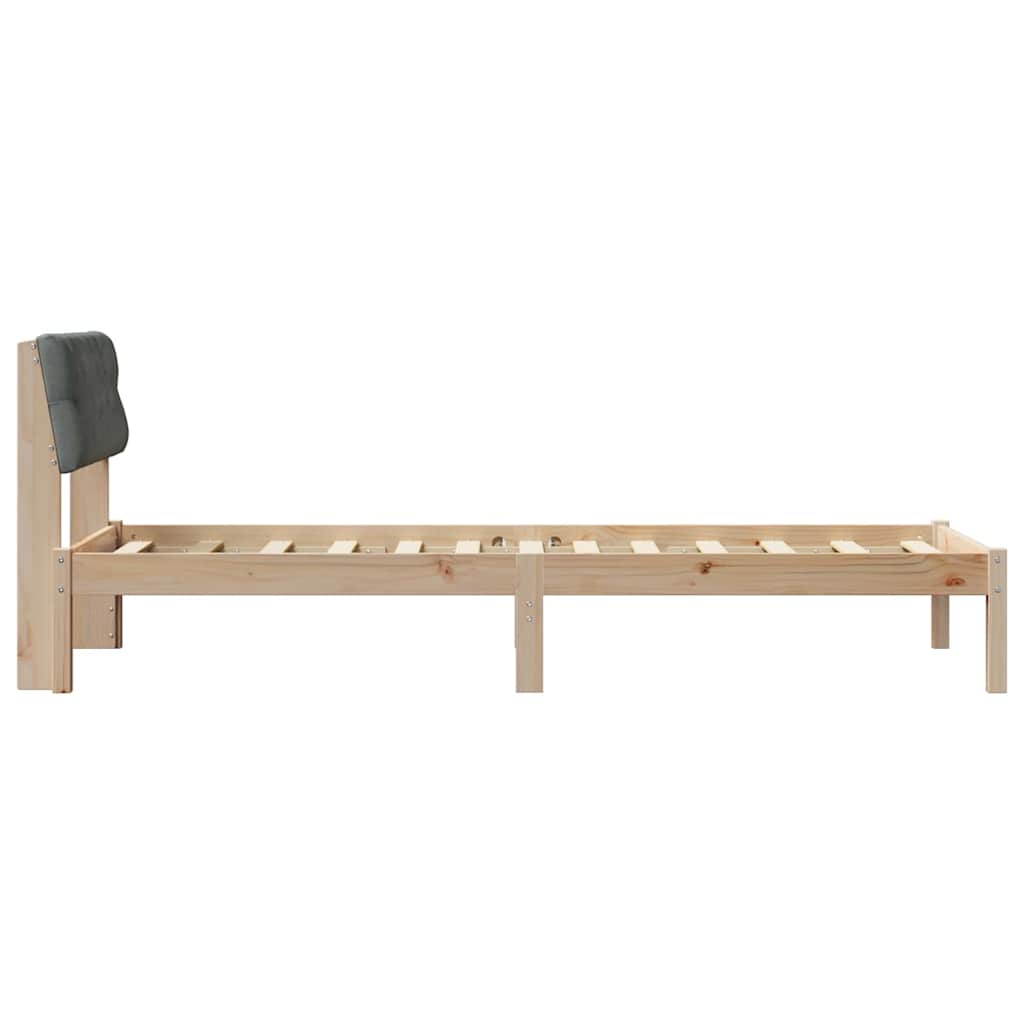 Bedframe Bruin en donkergrijs 75 x 190 cm Massief grenenhout is nu te koop bij PeponiXL, paradijselijk wonen!