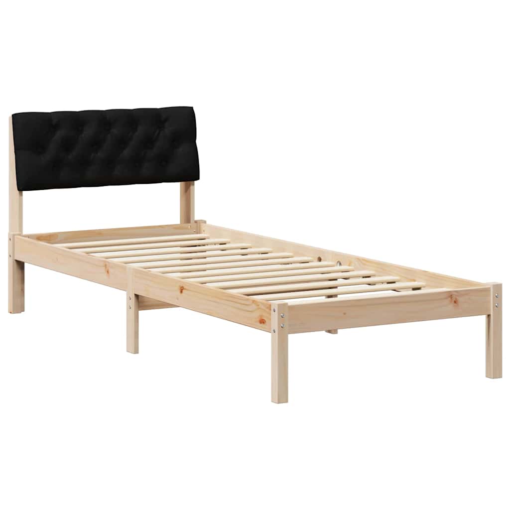 Bedframe Bruin en zwart 75 x 190 cm Massief grenenhout is nu te koop bij PeponiXL, paradijselijk wonen!