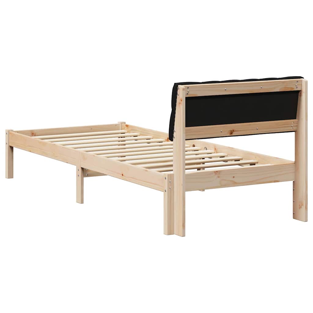 Bedframe Bruin en zwart 75 x 190 cm Massief grenenhout is nu te koop bij PeponiXL, paradijselijk wonen!