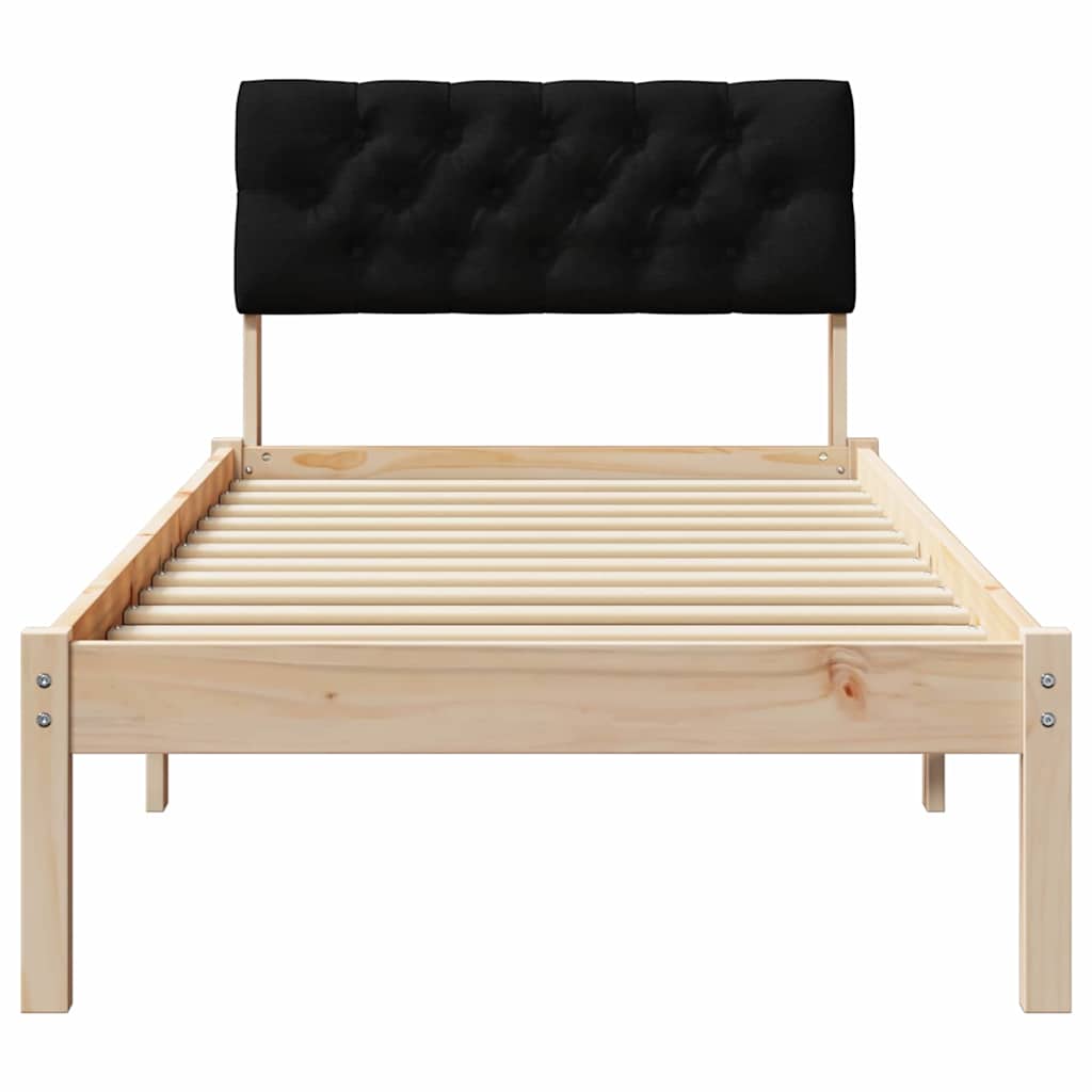 Bedframe Bruin en zwart 75 x 190 cm Massief grenenhout is nu te koop bij PeponiXL, paradijselijk wonen!