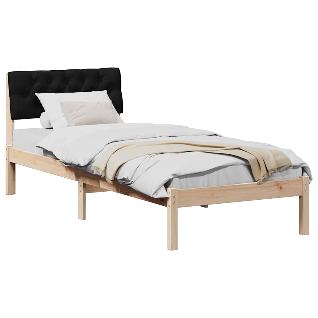 Bedframe Bruin en zwart 75 x 190 cm Massief grenenhout is nu te koop bij PeponiXL, paradijselijk wonen!