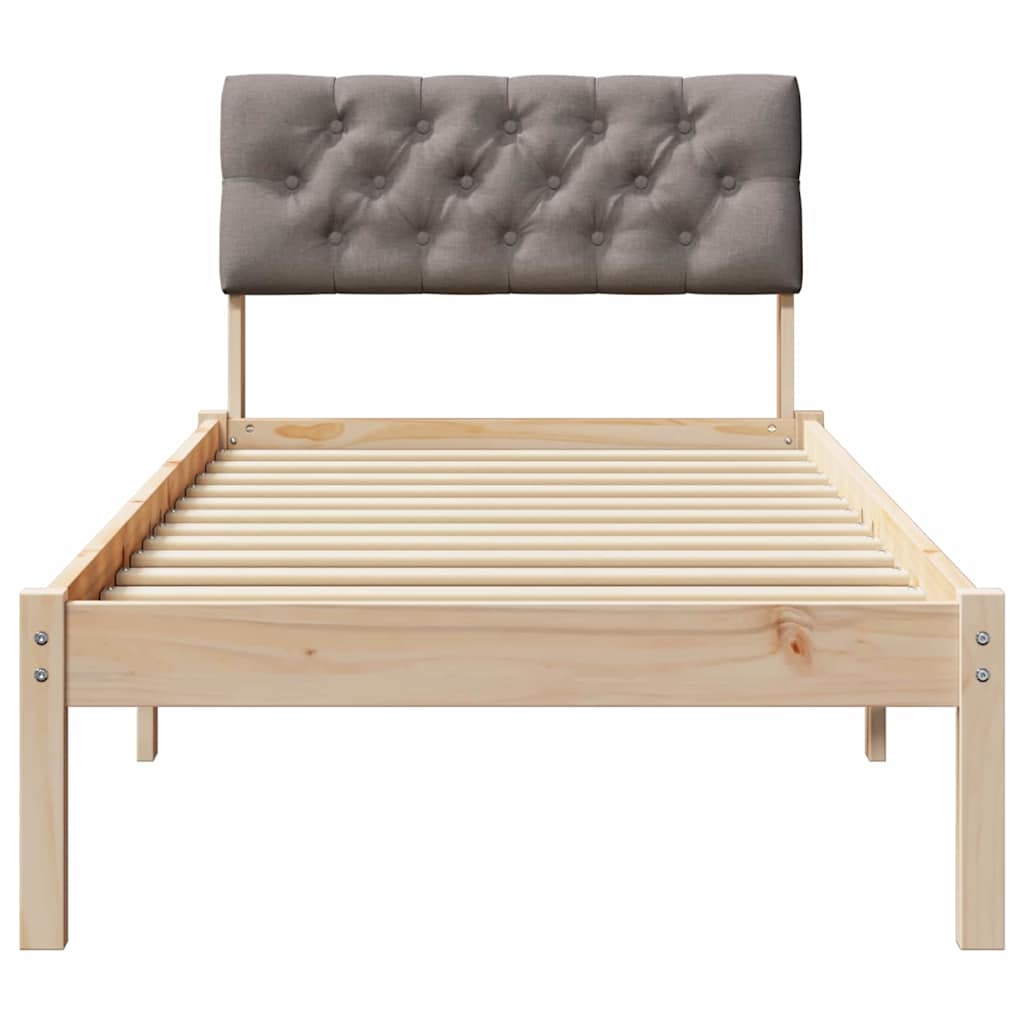 Bedframe Bruin en taupe 75 x 190 cm Massief grenenhout is nu te koop bij PeponiXL, paradijselijk wonen!