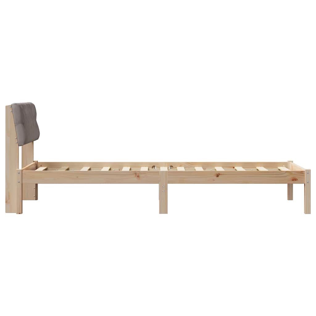Bedframe Bruin en taupe 75 x 190 cm Massief grenenhout is nu te koop bij PeponiXL, paradijselijk wonen!