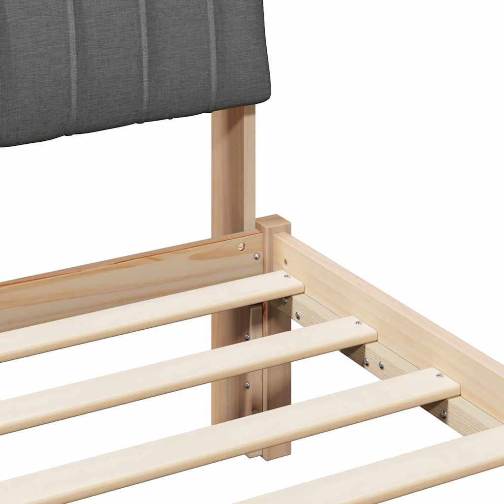 Bedframe Bruin en donkergrijs 135 x 190 cm Massief grenenhout is nu te koop bij PeponiXL, paradijselijk wonen!