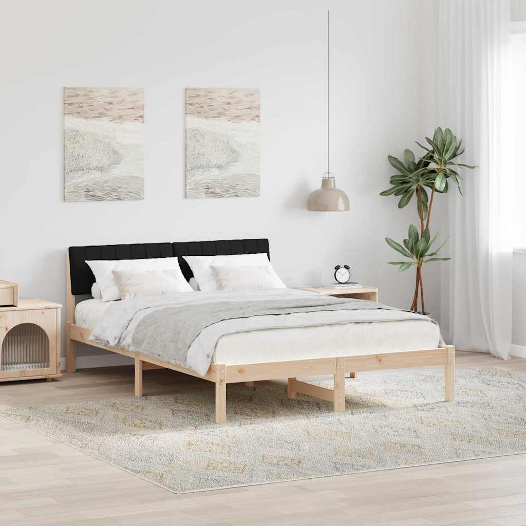 Bedframe Bruin en zwart 135 x 190 cm Massief grenenhout is nu te koop bij PeponiXL, paradijselijk wonen!