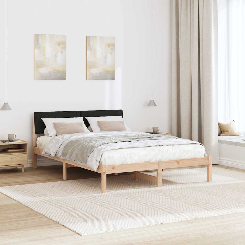 Bedframe Bruin en zwart 135 x 190 cm Massief grenenhout is nu te koop bij PeponiXL, paradijselijk wonen!